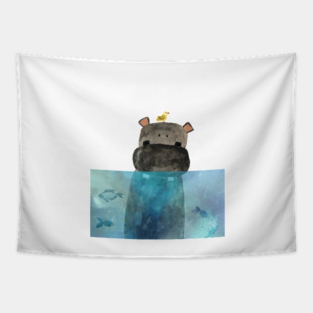 Hippo Love Tapestry by crazycanonmom