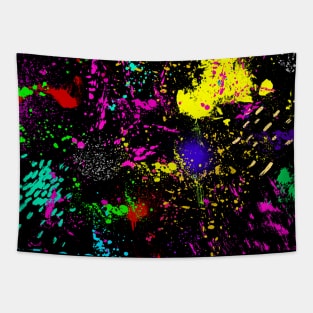 Colorful Paint Splatter Tapestry