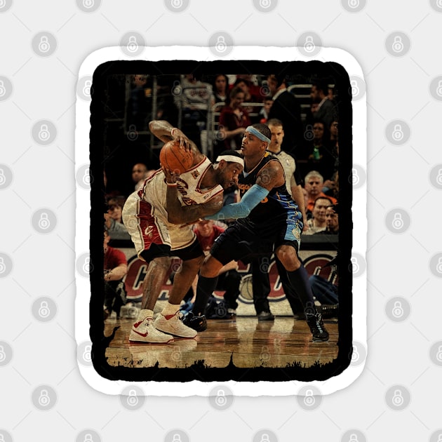 Carmelo Anthony 'Denver Nuggets'  vs LeBron James 'Cleveland Cavaliers' Magnet by Wendyshopart