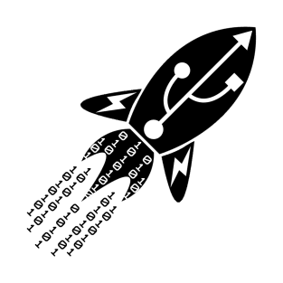 Machine Learning Rocket | Data Science Logo Black T-Shirt