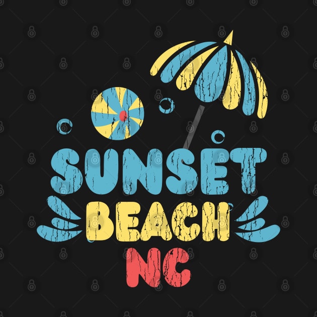 Sunset Beach, North Carolina Splash Beach Ball Fun by Contentarama