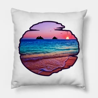 beautiful hawaii beach sunset Pillow