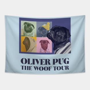 Pug World Tour Tapestry