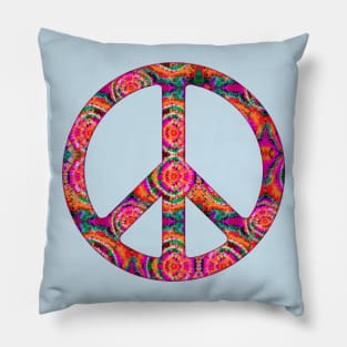 Peace hippie tie Pillow