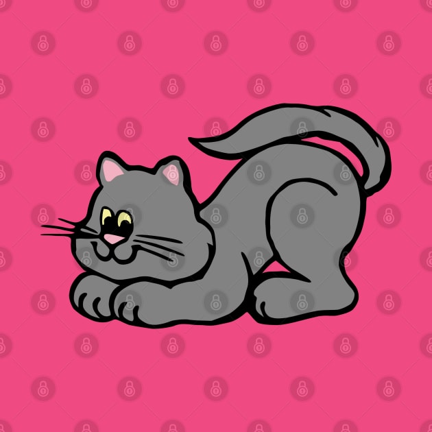 Playful Gray Cat by KayBee Gift Shop