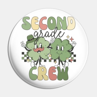 Retro 2nd Grade Teacher St Patricks Day Teaching Squad Pin