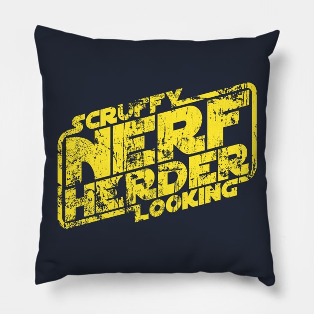 Scruffy looking nerf herder distressed Pillow by synaptyx