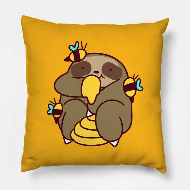 Honey Sloth Pillow by saradaboru