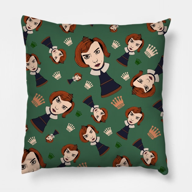 Queen's Chess Game Pillow by Brains