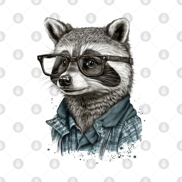 A raccoon with glasses by Evgeny