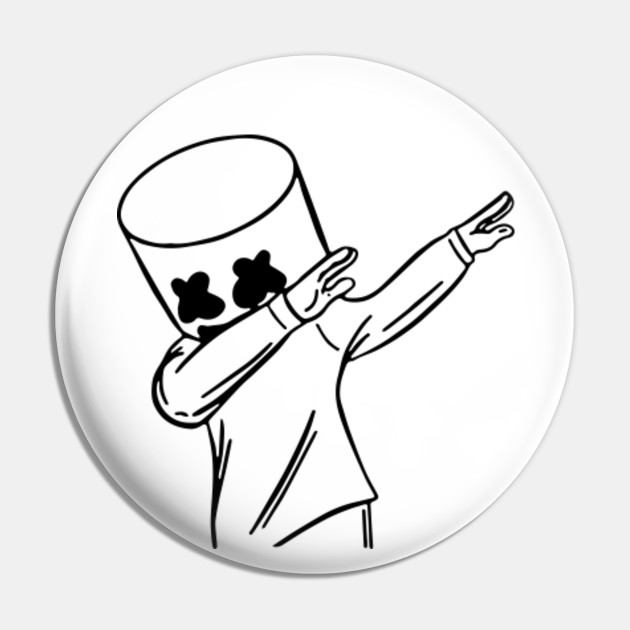 Dj Marshmello Marshmallows Pin Teepublic Au Simple and very easy drawing of dj marshmallow man drawing along with step by step instructions #marshmallowman #dj #veryeasydrawing. dj marshmello