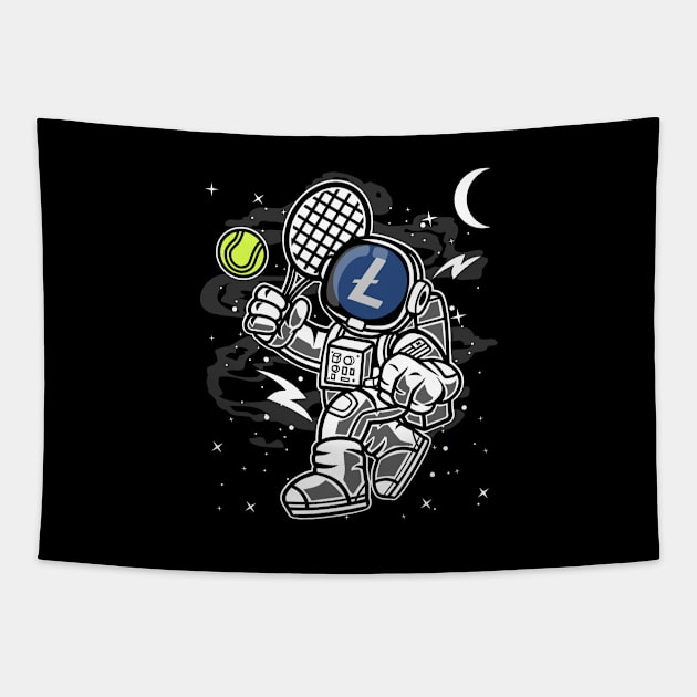 Astronaut Tennis Litecoin LTC Coin To The Moon Crypto Token Cryptocurrency Blockchain Wallet Birthday Gift For Men Women Kids Tapestry by Thingking About