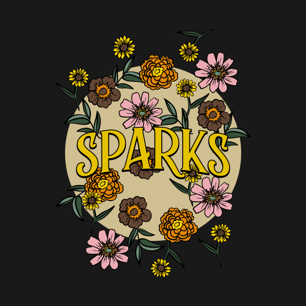 Sparks Name Personalized Flower Retro Floral 80s 90s Name Style by Ancientdistant