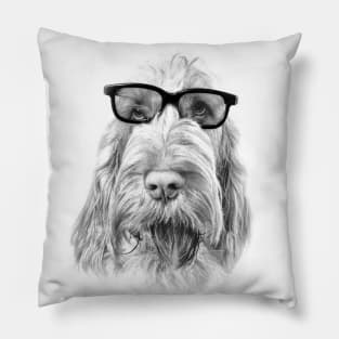 Intelligent friend Spinone by heidiannemorris Pillow