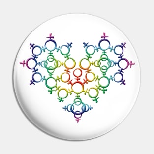 Gay Pride Female Heart Pin