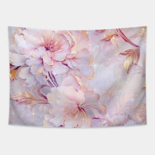 Pink Fancy Peony Flowers Pattern Tapestry