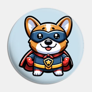 Superhero corgi Pin