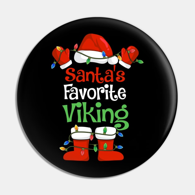 Santa's Favorite Viking Funny Christmas Pajamas Pin by cloverbozic2259lda