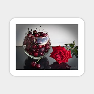 Cherry and  a Rose Magnet