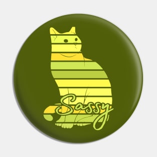 Yellow Sassy Cat Art Pin