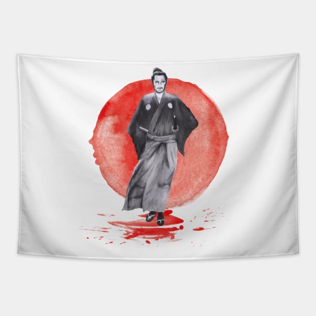 Yojimbo - Toshiro Mifune Tapestry by sampalisdesign