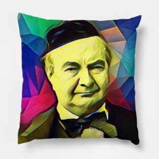 Charles Augustin Sainte-Beuve Colourful Portrait | Charles Augustin Sainte-Beuve Artwork 7 Pillow