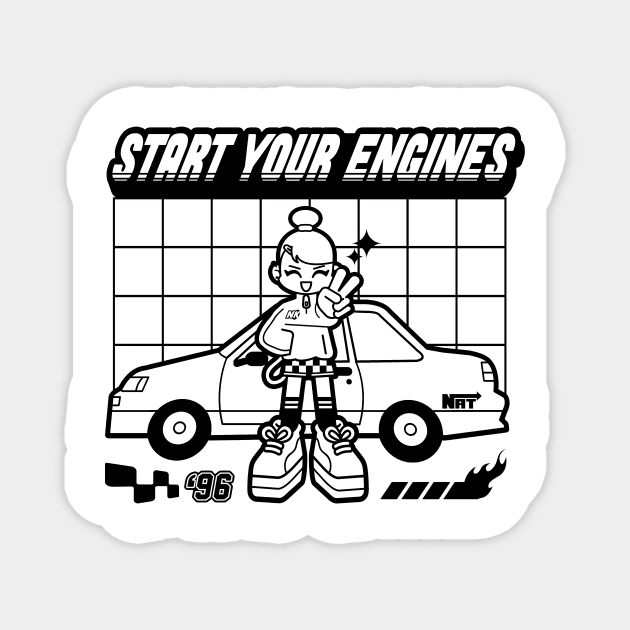 START YOUR ENGINES Magnet by heynatking