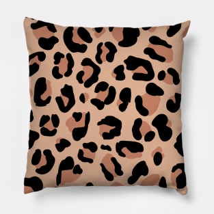 Clay Brown Leopard Print Pillow