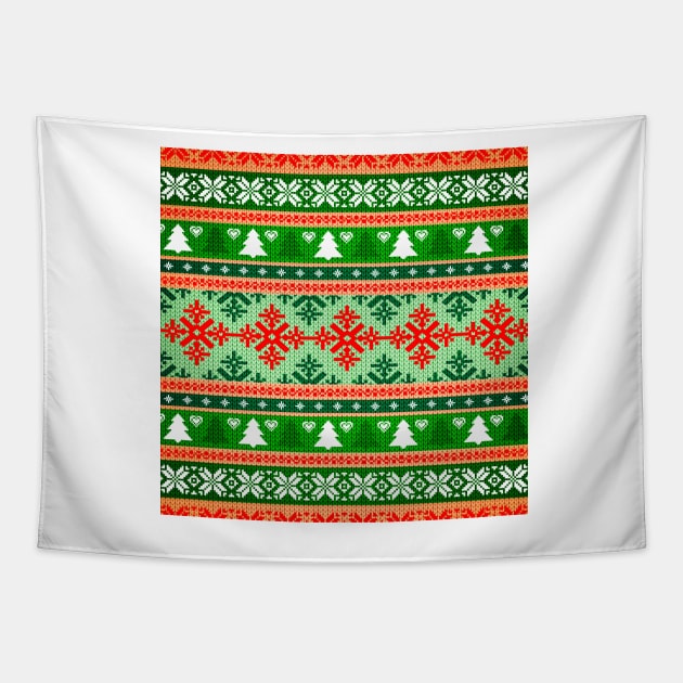 Christmas Knit Pattern Tapestry by TheSkullArmy