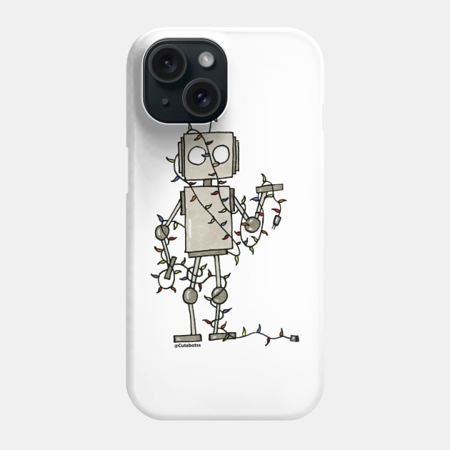 CuteBots wrapped in Christmas Lights Phone Case by CuteBotss