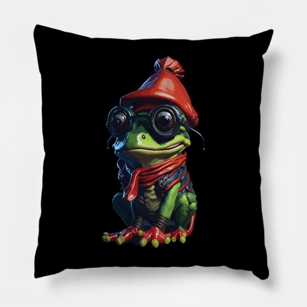 Punkrock Frog Pillow by Twisted Teeze 