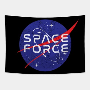 SPACE FORCE NASA distressed logo Tapestry