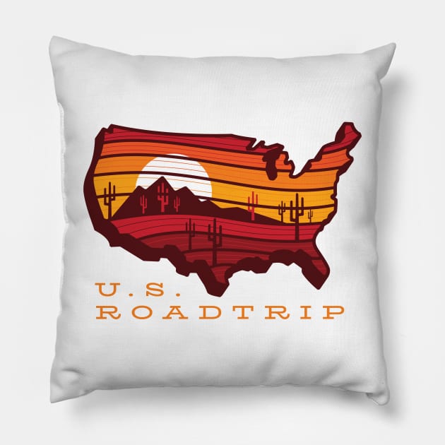 US Roadtrip Pillow by whyitsme