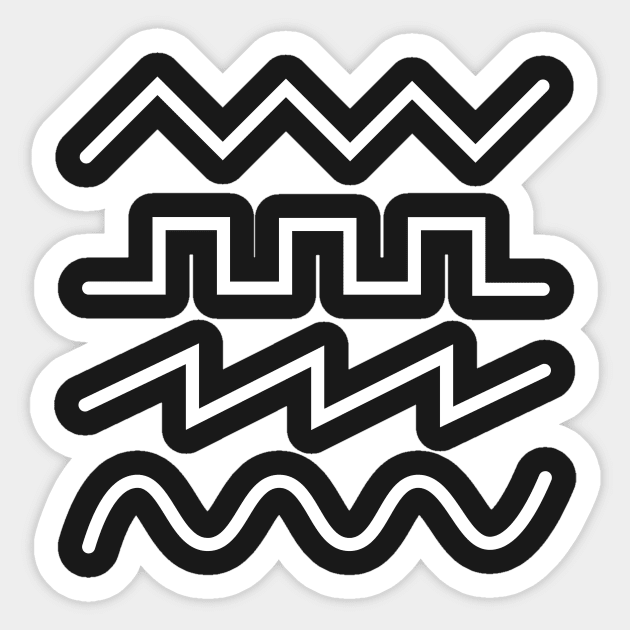 Minimal Synthesizer Waveforms - Synth - Sticker | TeePublic