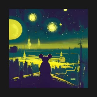 Mouse on a starry night T-Shirt