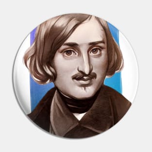 Russian Novelist Nikolai Gogol illustration Pin