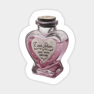 Dusky pink potion heart bottle - Artsy Magnet