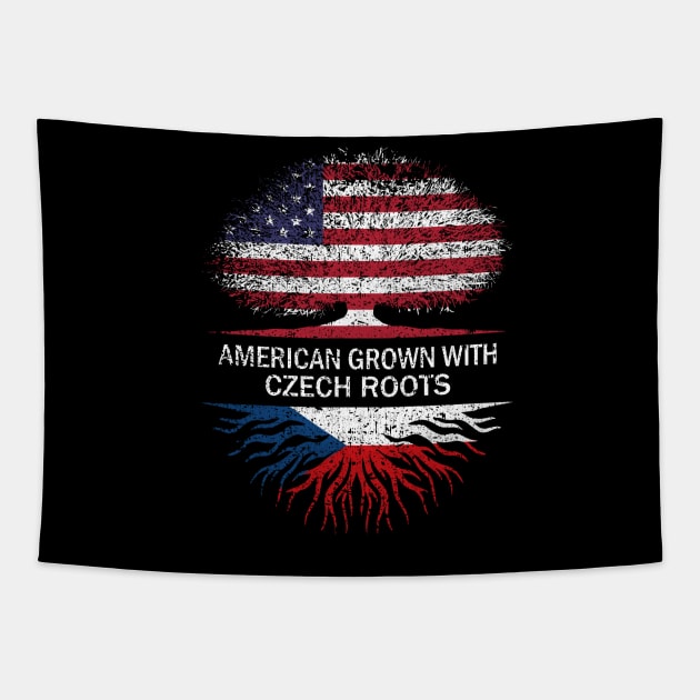 American Grown with Czech Roots USA Flag Tapestry by silvercoin