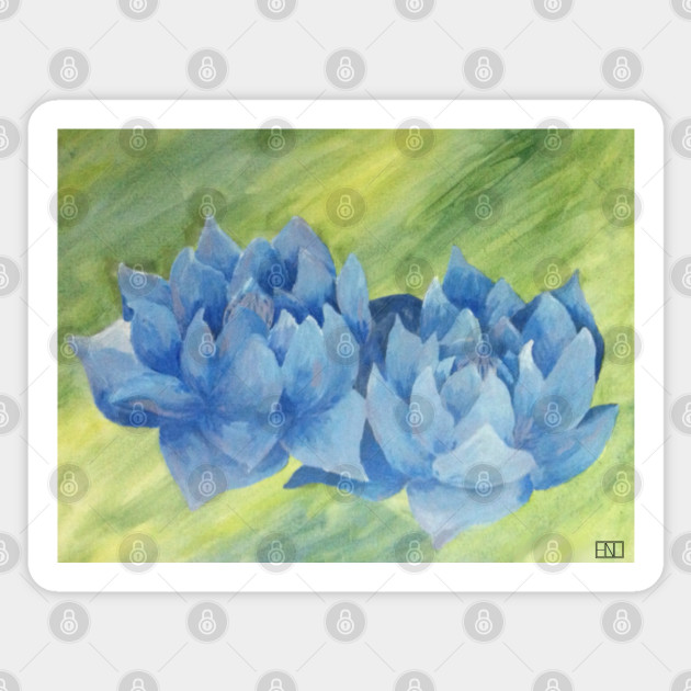 Blue Lotus Flowers Sticker Teepublic Au