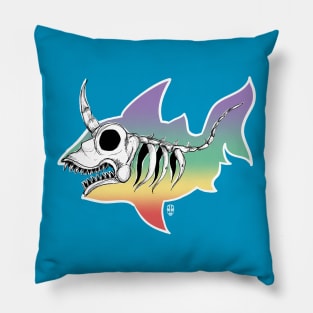 Unicorn Shark Skeleton Pillow