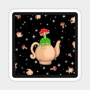 Mushroom Teakettle Pattern Magnet