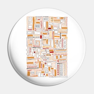 Orange and Red Modern Pattern Pin