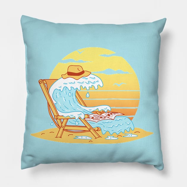 WAVE ON THE BEACH Pillow by gotoup