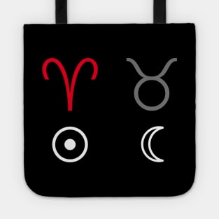 Aries Sun Taurus Moon Zodiac Sign Tote