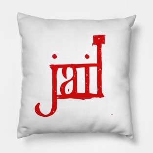 Jail typographic Design Pillow