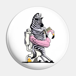 Zebra on the Toilet Pin