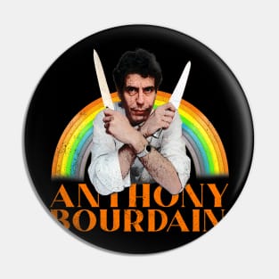 Anthony Bourdain Retro Rainbow Pin