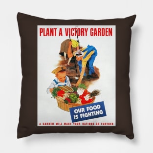 Plant A Victory Garden World War II Restored Print Pillow