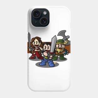 An amazon warrior, a barbarian and a dwarf walk into a game... Phone Case