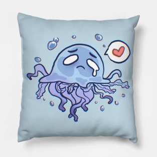 So Sad Jellyfish print Pillow